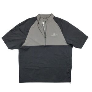 Levelwear Quarter Zip Pullover Mens Medium Gray Black Canebrake Club Nylon Blend